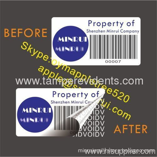 Custom Asset Labels With Barcode And Logo,asset Identification Labels With Strong Adhesive,destructive Asset Id Labels 